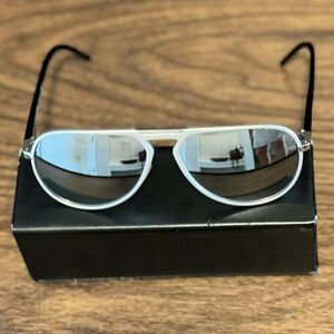 Dior Homme Aviator Sunglasses Silver Brown Gradient Lens.